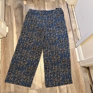 I.N. Studio Blue and Black Patterned Pants